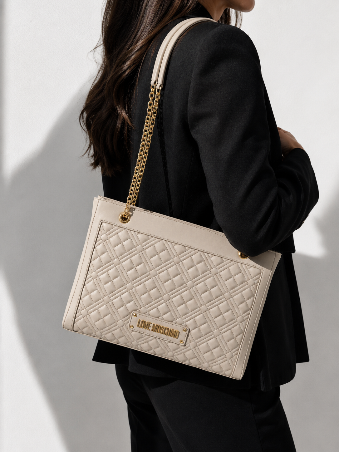 LOVE MOSCHINO Schultertasche Beige Gesteppt