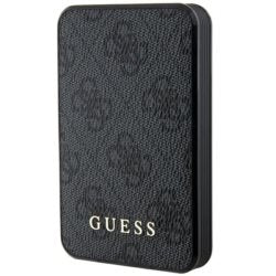 Guess Powerbank 5000mAh black / braun 4G Leather Metal Logo