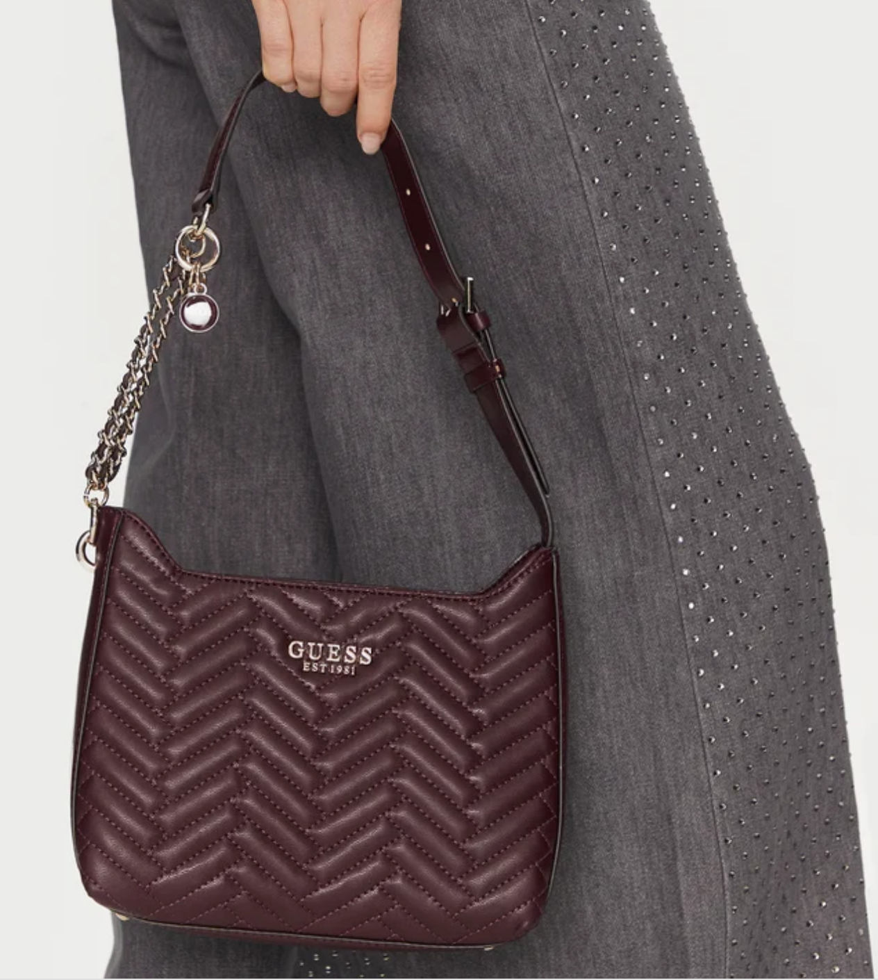 Guess Umhängetasche ANNING Aubergine