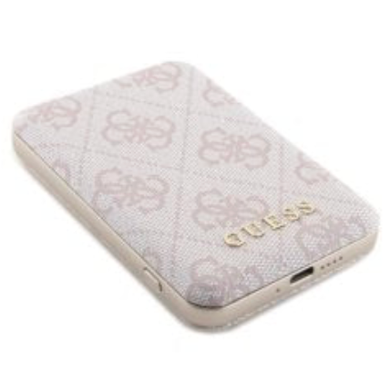 Guess Powerbank 5000mAh 4G Leather Metal Logo MagSafe
