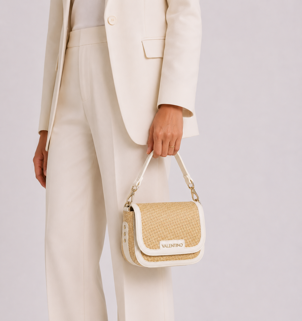 Valentino Beige Schultertasche - Crossbody-Gurt