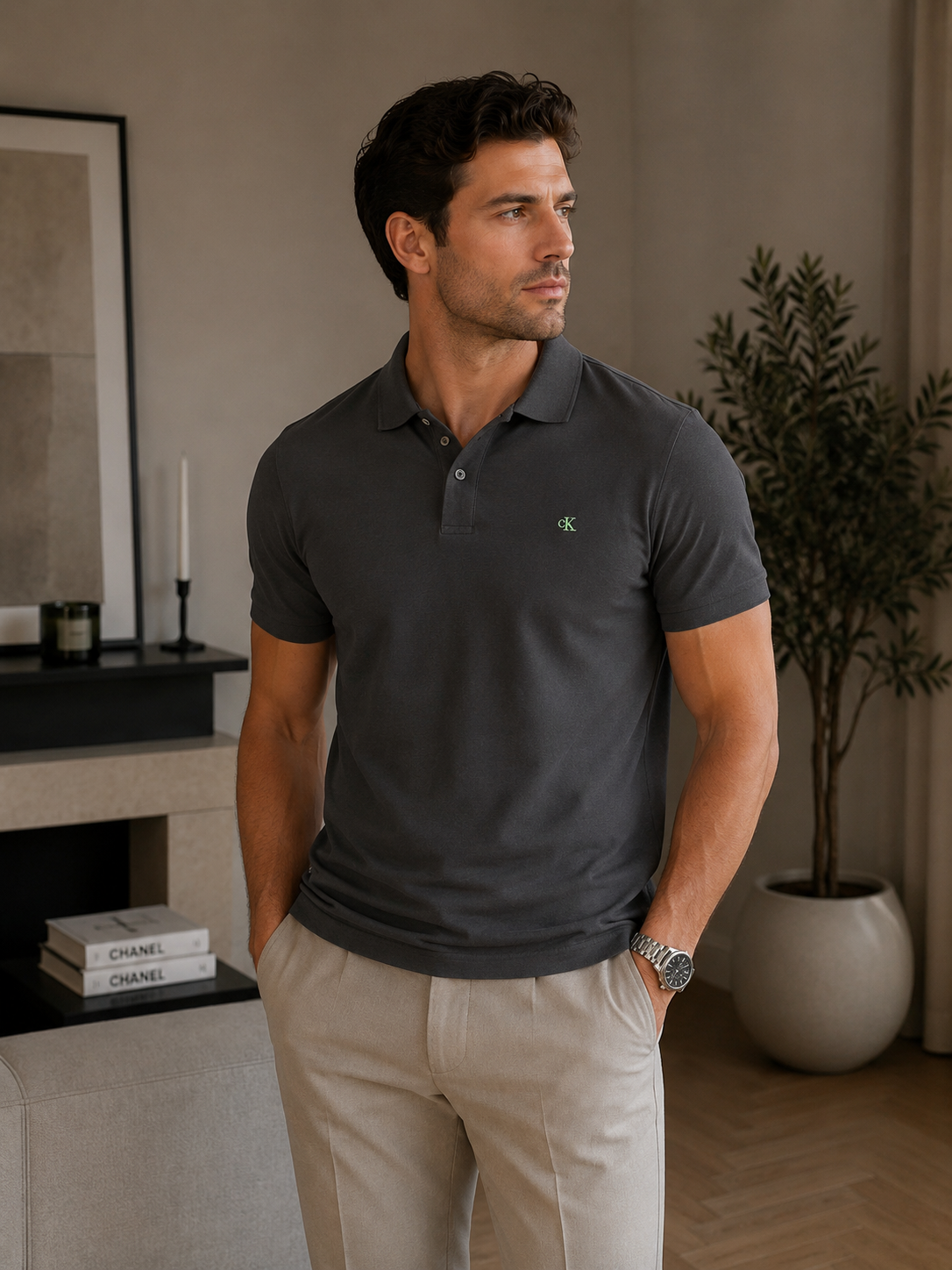 Calvin Klein Polo T-Shirt Schwarz