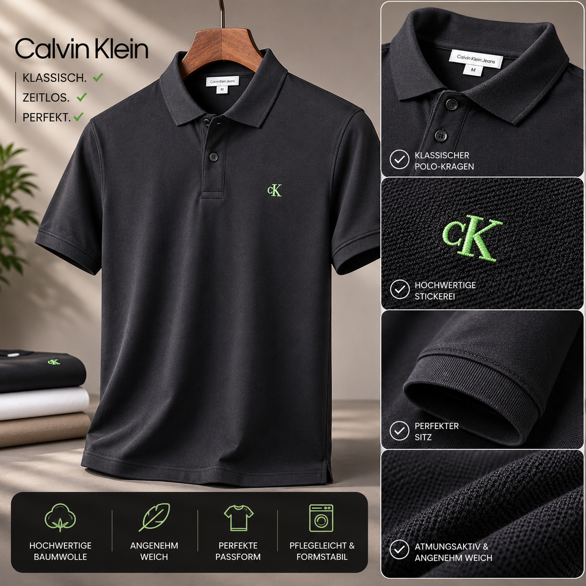 Polo T-Shirt-Schwarz