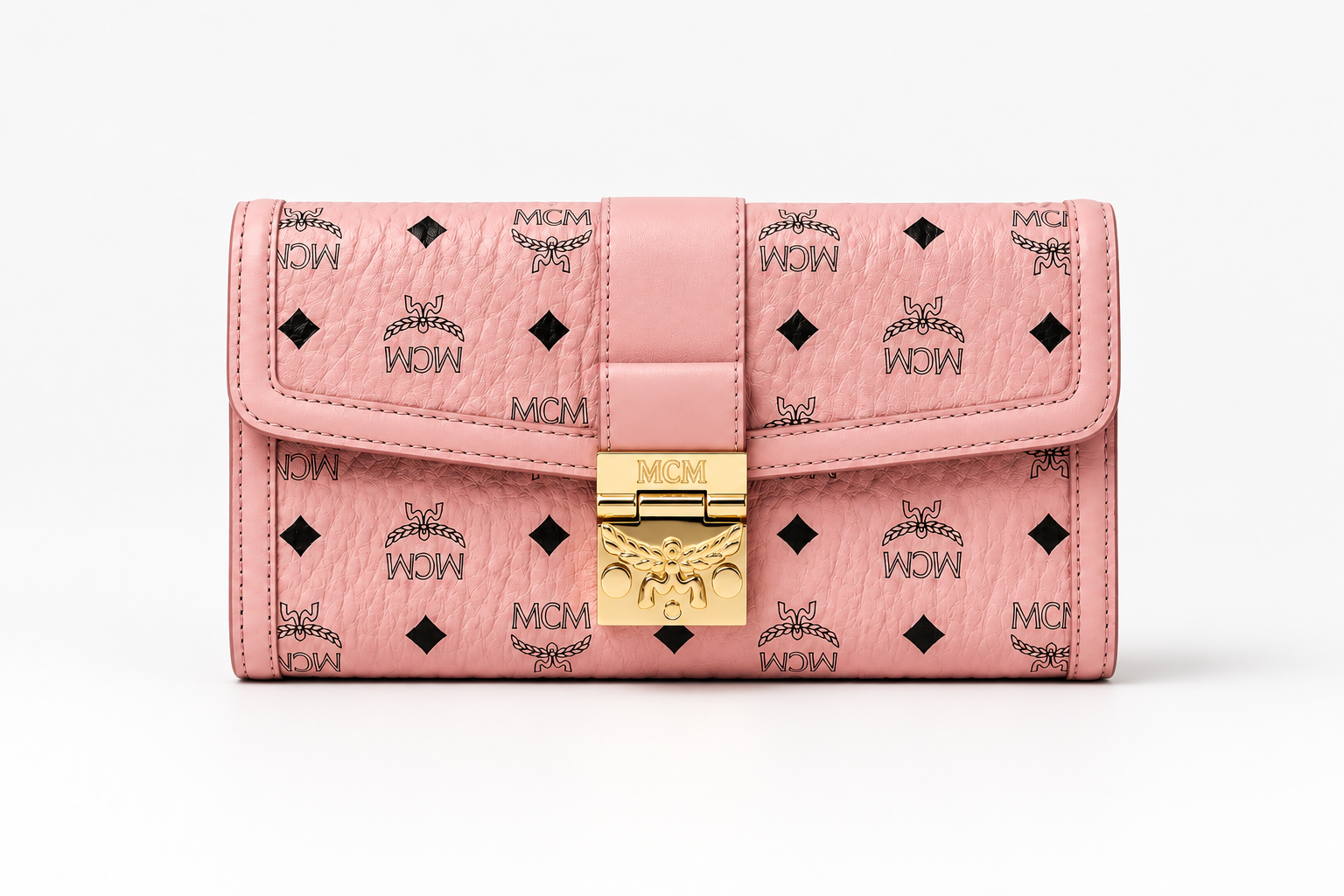 MCM Tracy Portemonnaie mit Kettenriemen in Visetos Soft Pinke