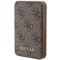 Guess Powerbank 5000mAh black / braun 4G Leather Metal Logo