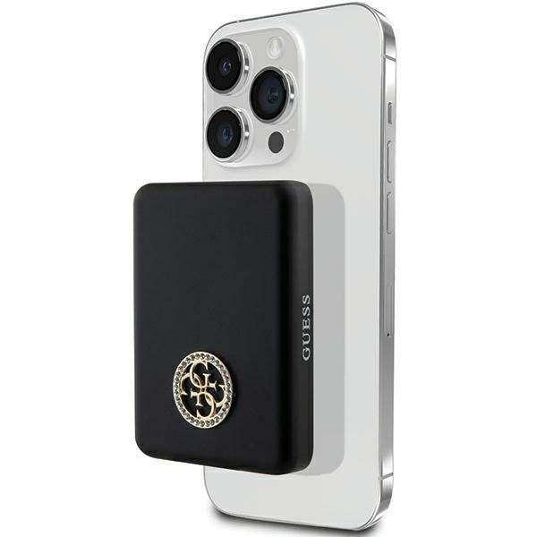 Guess Powerbank 3000mAh schwarz/gold MagSafe 4G Strassed Metal Logo