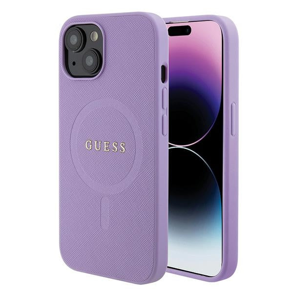 Guess iPhone Plus 6.7 Lila Hülle Saffiano MagSafe