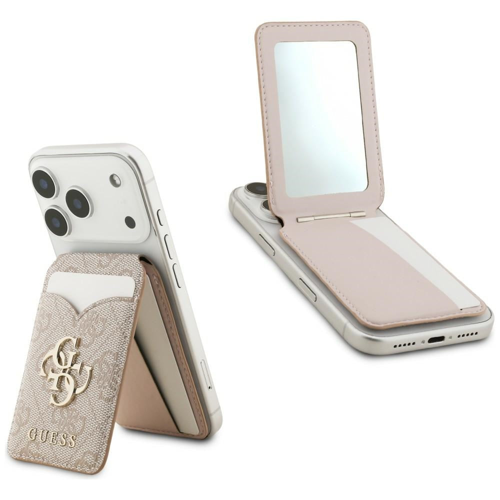 Guess Wallet mit Spiegel MagSafe Rosa