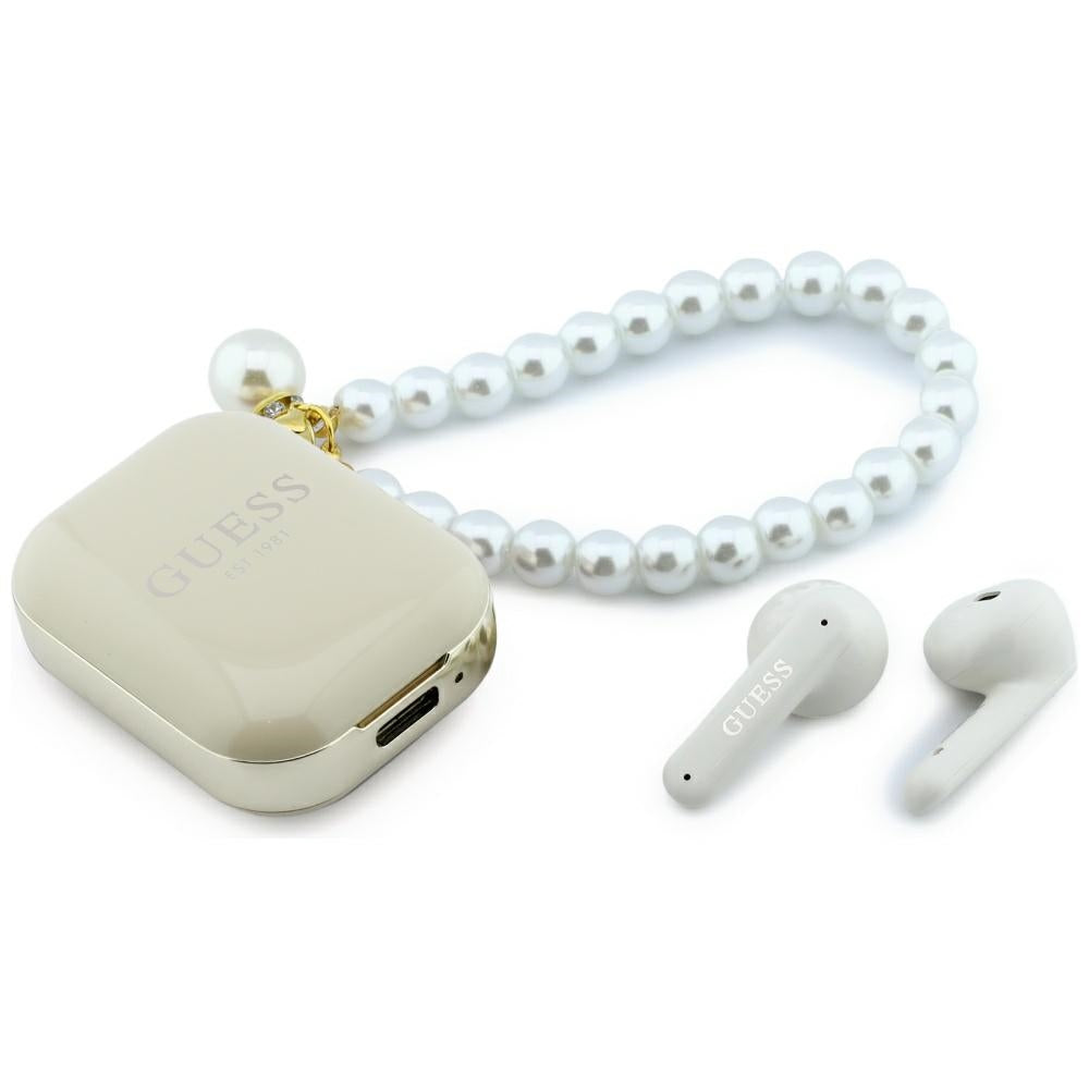 Guess Earphones TWS Guess Pearl Strap beige