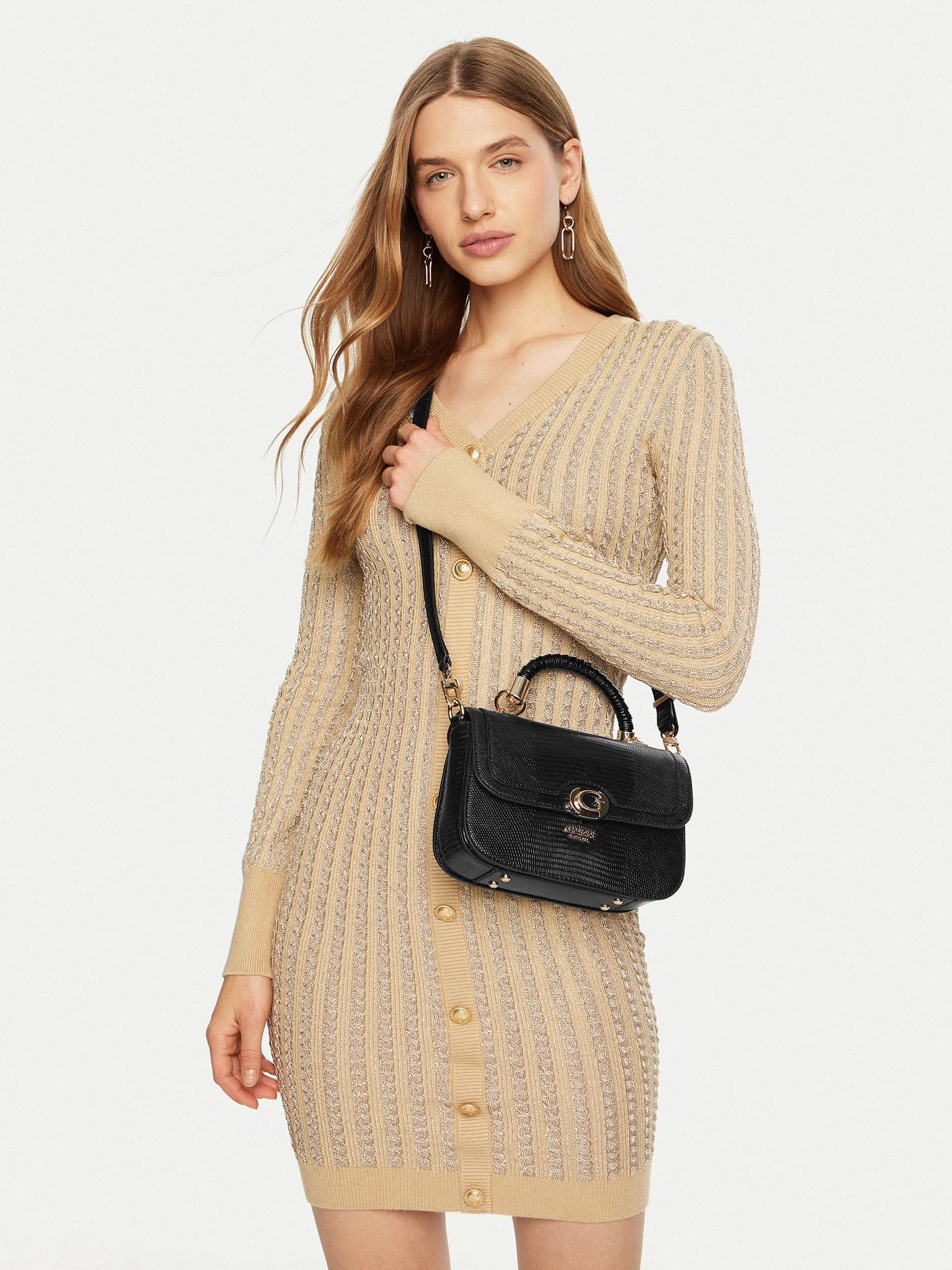 GUESS  Orlina Top Handle Flap Bag Black