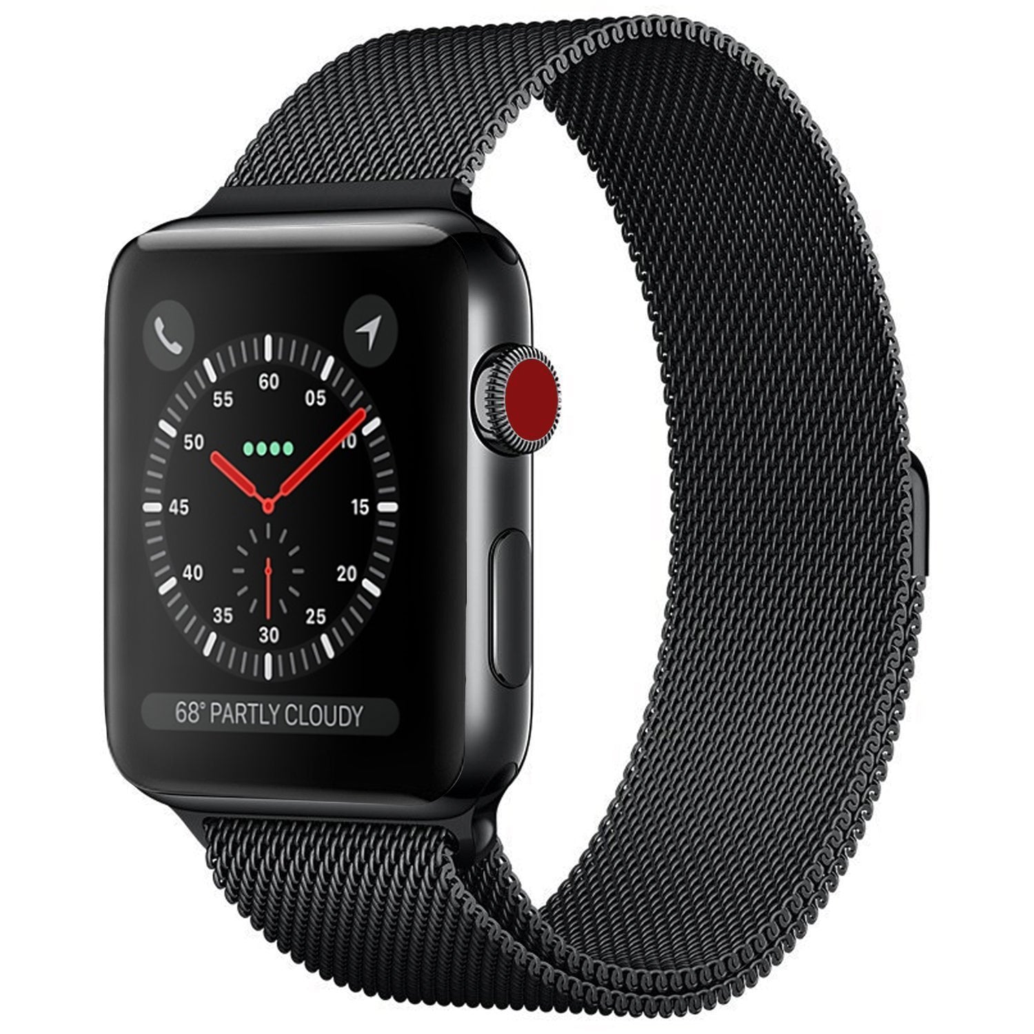Kompatibel mit Apple Watch Armband schwarz