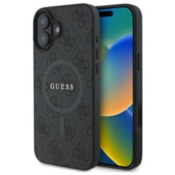 Guess  iPhone 16 6.1" black hardcase 4G Ring Classic Logo MagSafe