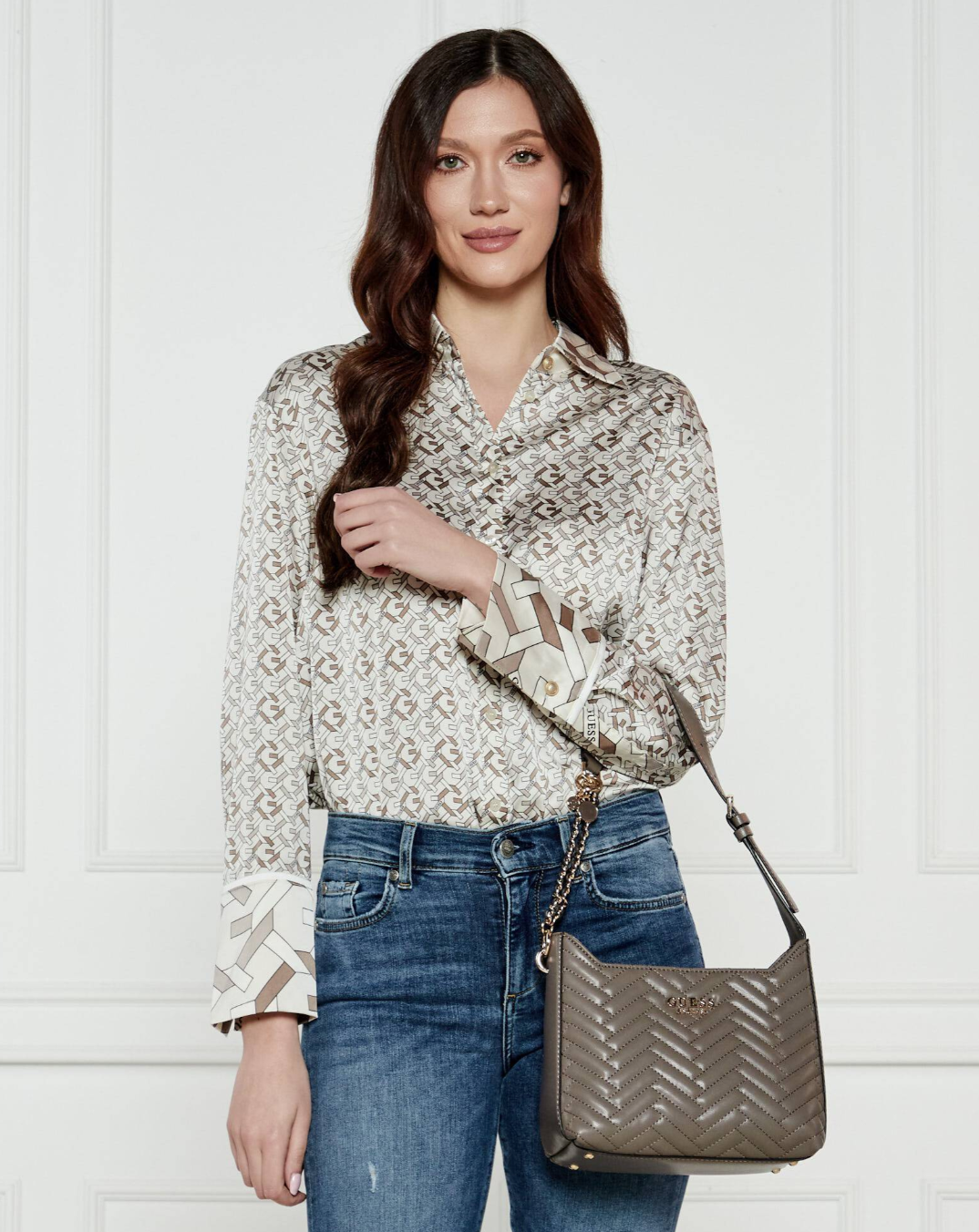 Guess Umhängetasche ANNING Taupe