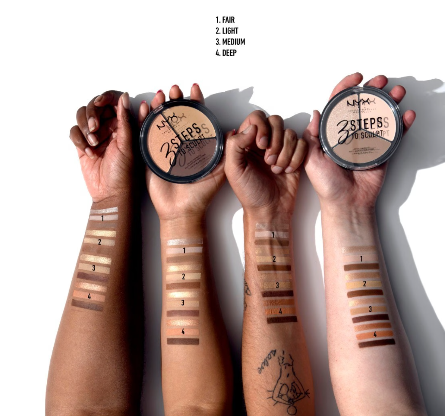 NYX Professional Makeup 3 Steps To Sculpt Puder Light