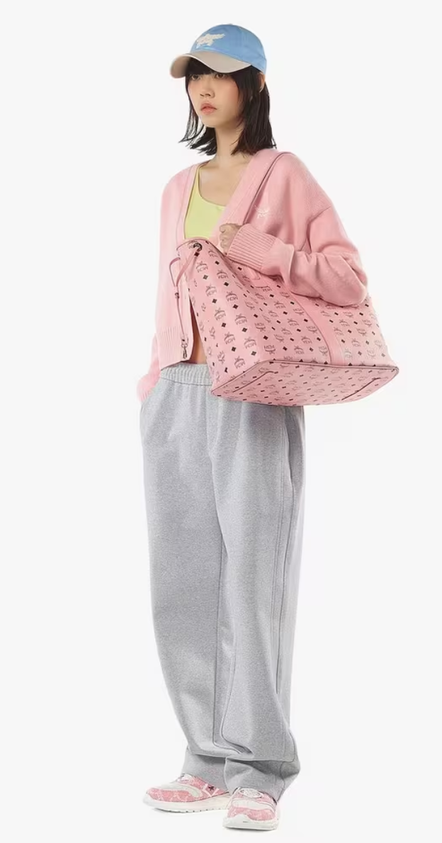 MCM Liz Shopper in Visetos Large Rosa