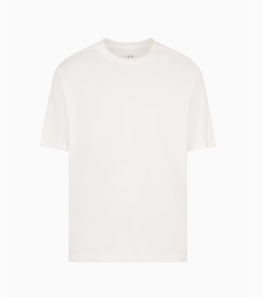 Armani EXchange Tshirt aus schwerer Baumwolle mit  Logobändern