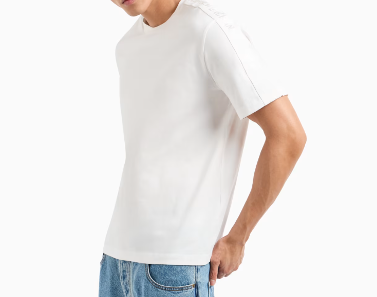 Armani EXchange Tshirt aus schwerer Baumwolle mit  Logobändern