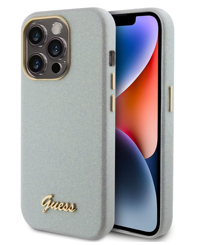 GUESS GLITTER GLOSSY  GREY IPHONE 15 PRO