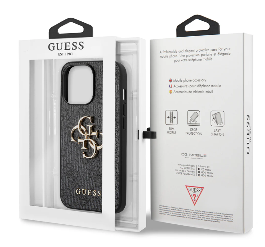 Guess  iPhone 13 Pro grey hardcase 4G Big Metal Logo