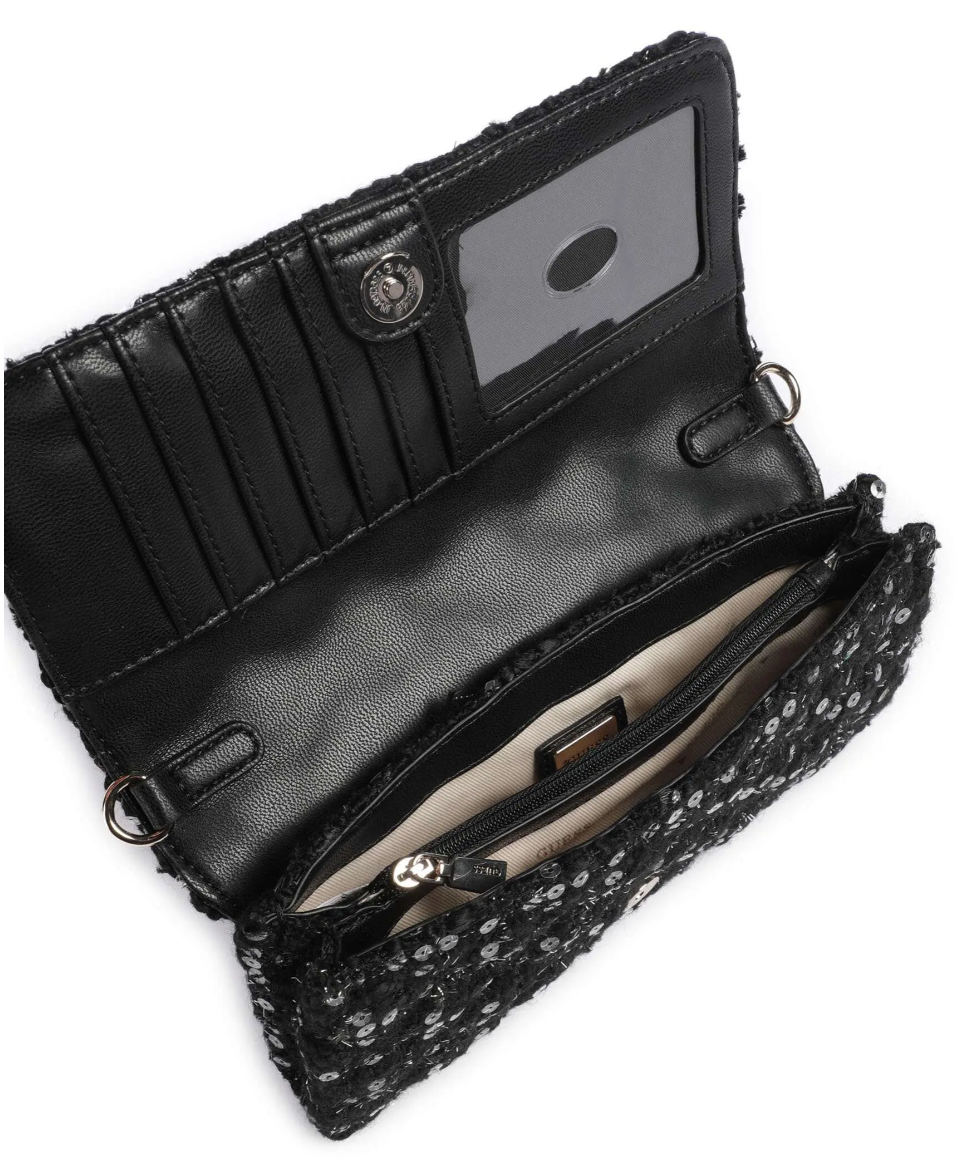 GUESS Giully Mini Xbody Flap Organizer Black / Gold