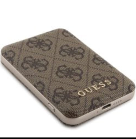 Guess Powerbank 5000mAh  4G Leather Metal Logo MagSafe