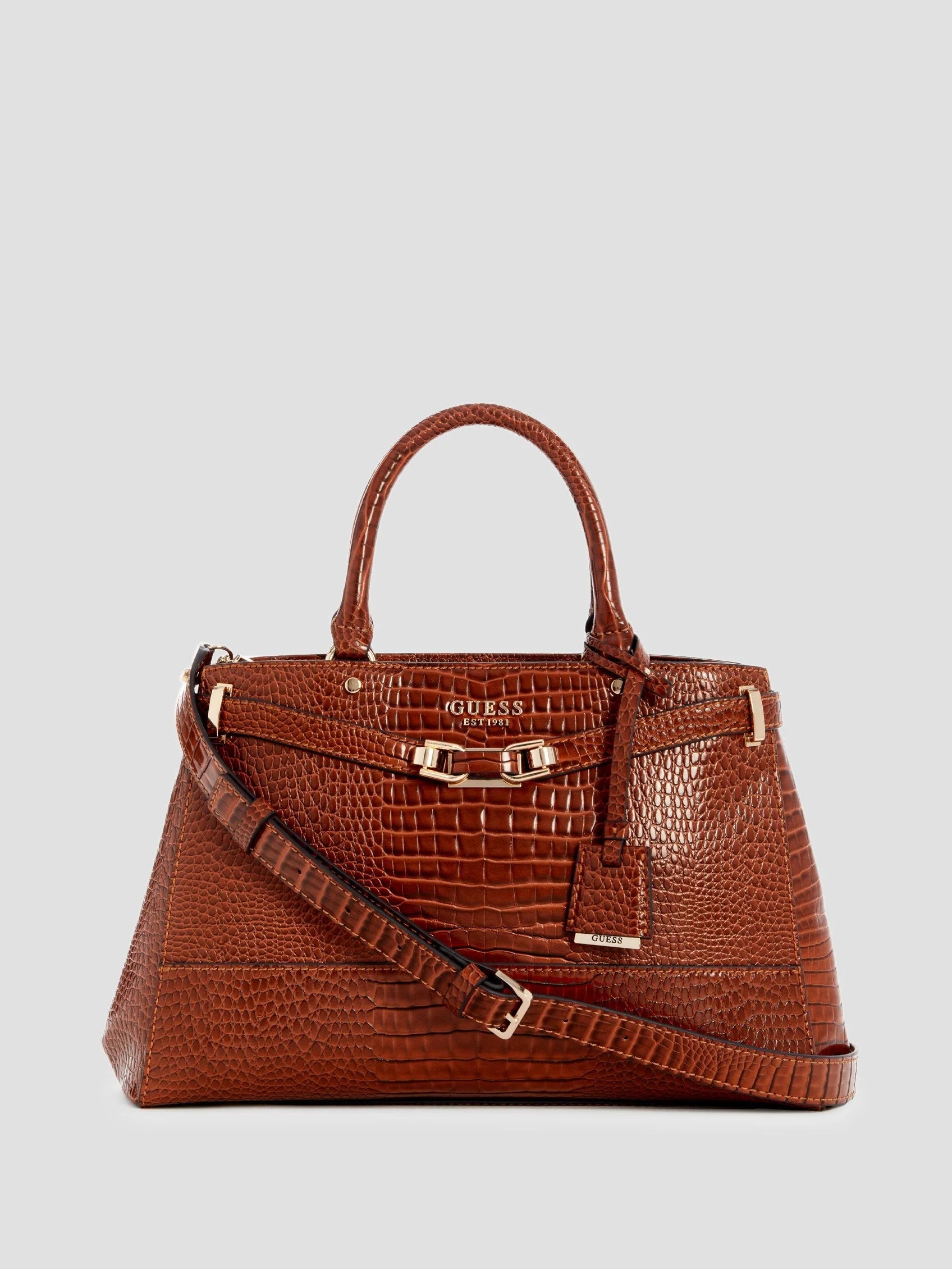 Guess  SILVYE LUXURY SATCHEL Cognac