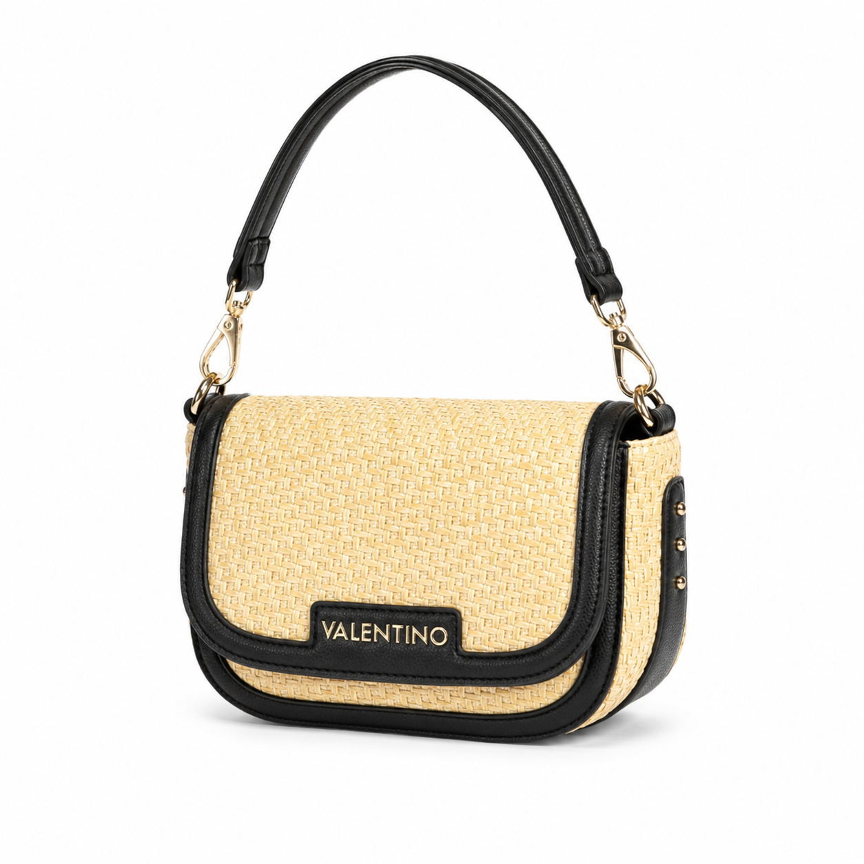 Valentino Beige Schultertasche - Crossbody-Gurt Schwarz