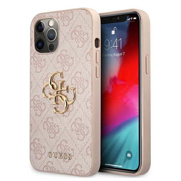 GuessiPhone 12/12 Pro 6,1 pink hardcase 4G Big Metal Logo