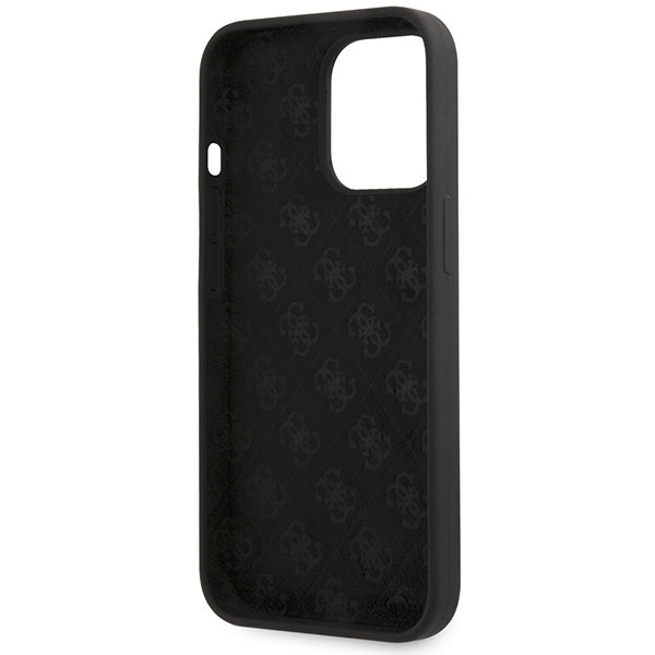 Guess IPhone 13 Pro Max 6.7 black hardcase Silicone Script Gold Logo