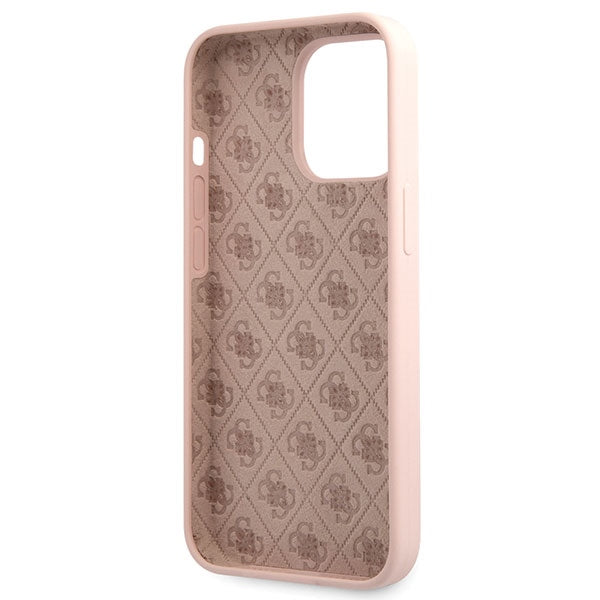 Guess IPhone 13 Pro Max 6.7 Rosa hardcase Silicone Script Gold Logo