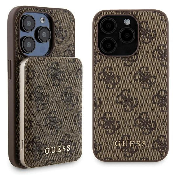 Guess  set iPhone 15 Pro Max Hülle + Powerbank 5000mAh MagSafe 4G Met