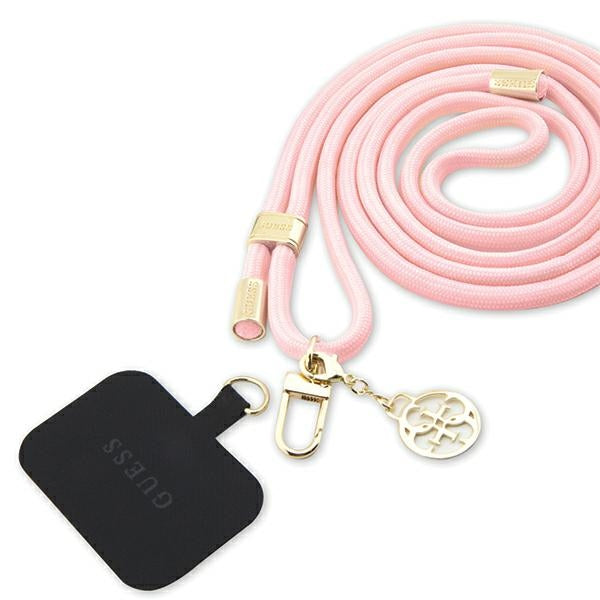 Guess  Universal Handykette 4G Metal Charm Schwarz - Rosa - Lila