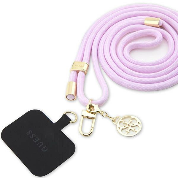 Guess  Universal Handykette 4G Metal Charm Schwarz - Rosa - Lila