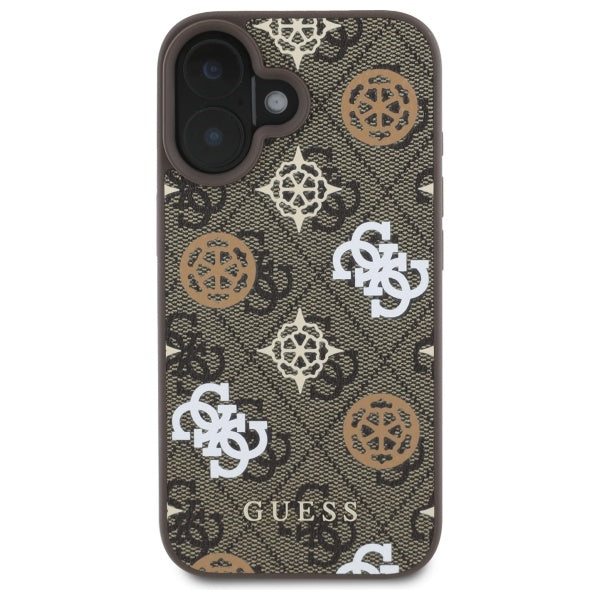 Guess iPhone 16 6.1" braun Hardcase Peony On 4G  MagSafe