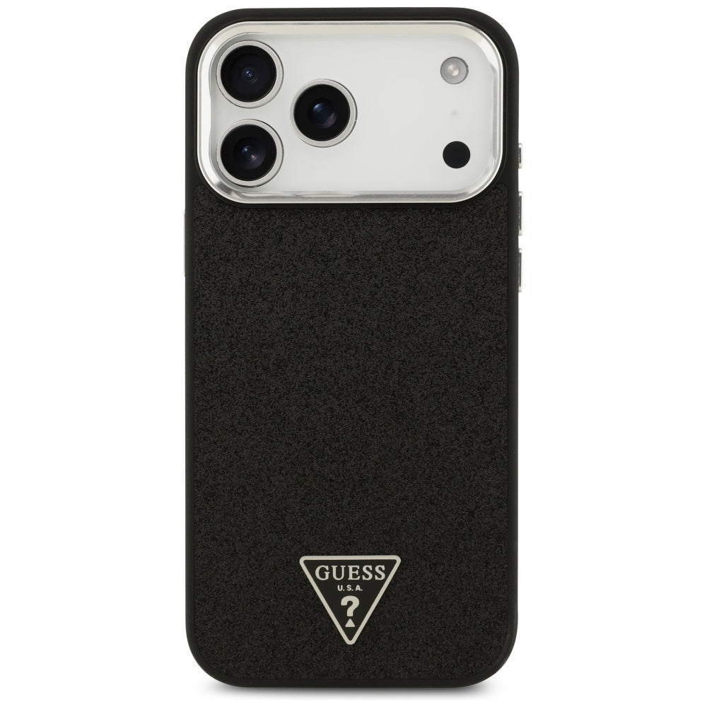 Guess Glitter Triangle Logo MagSafe Case for iPhone 17 Pro Max Pink
