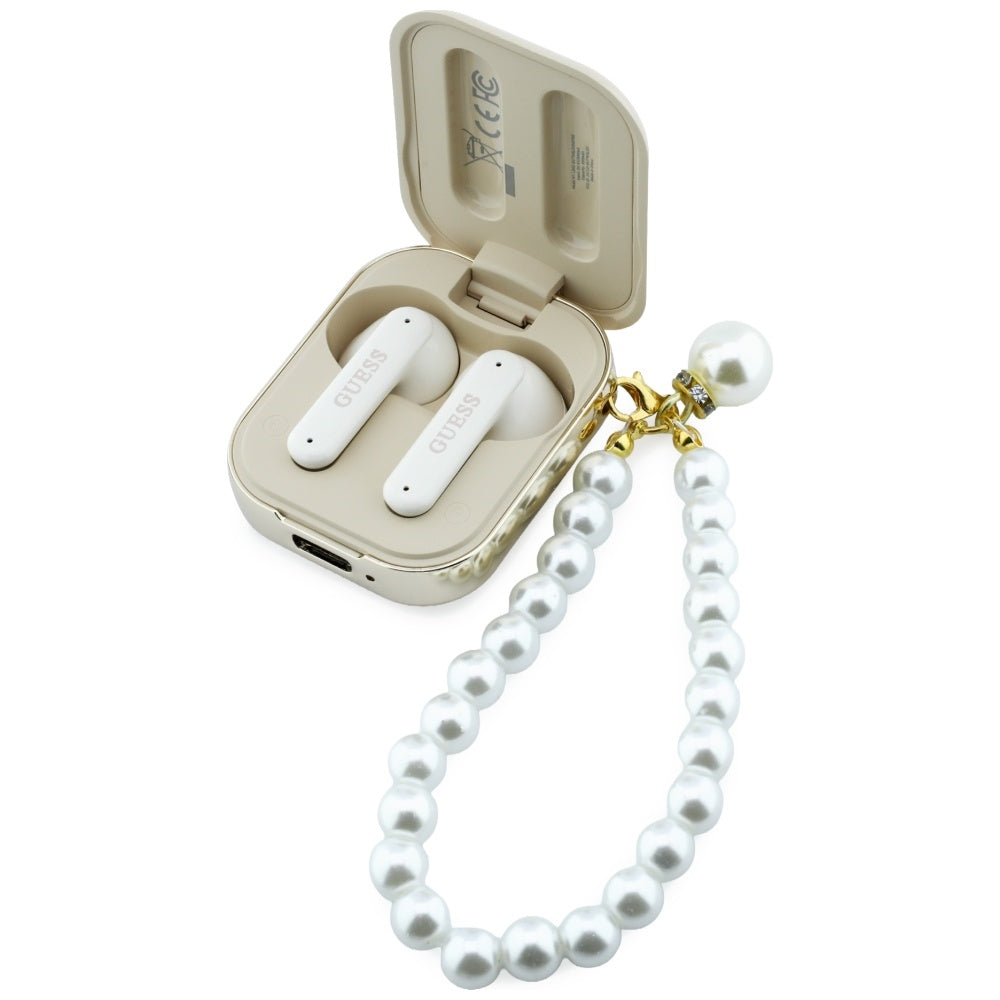 Guess Earphones TWS Guess Pearl Strap beige