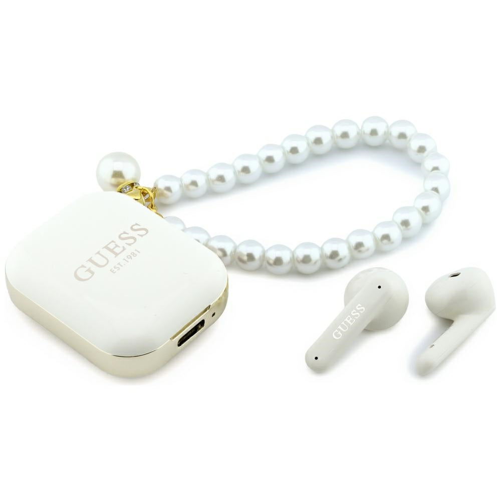 Guess Earphones TWS Guess Pearl Strap beige