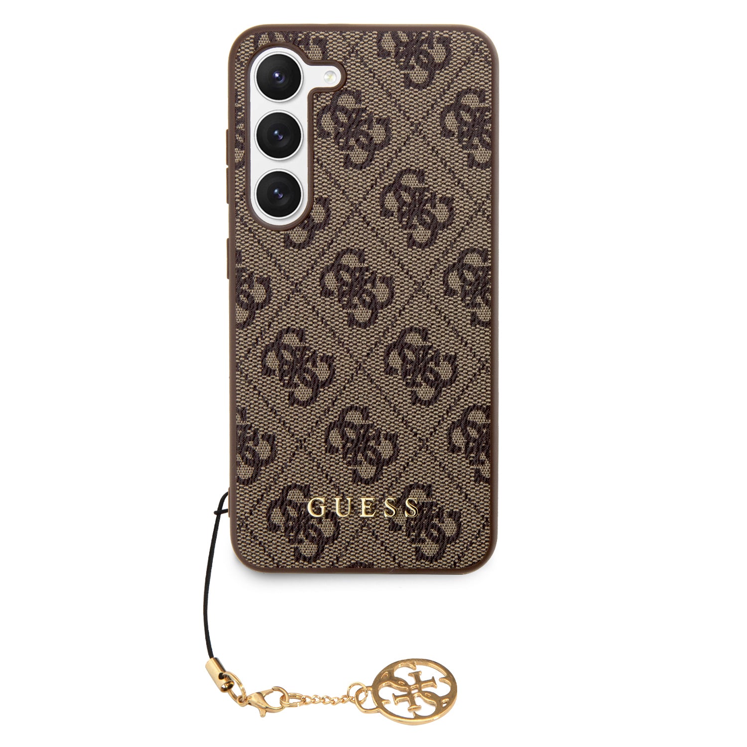 Guess S23 / S24 /S24 Plus  hardcase 4G Charms Braun/Schwarz