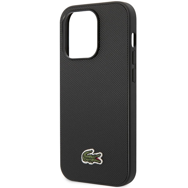 Lacoste iPhone 14 Pro MAX Hülle  black hardcase with Iconic Petit Pique pattern and MagSafe