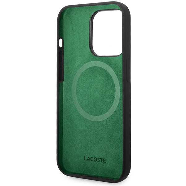Lacoste  iPhone 15 Pro  black hardcase with Silicone and MagSafe