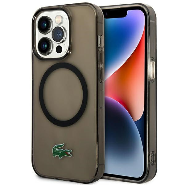 LacosteiPhone  Hülle Schwarz mit Transparent design and MagSafe