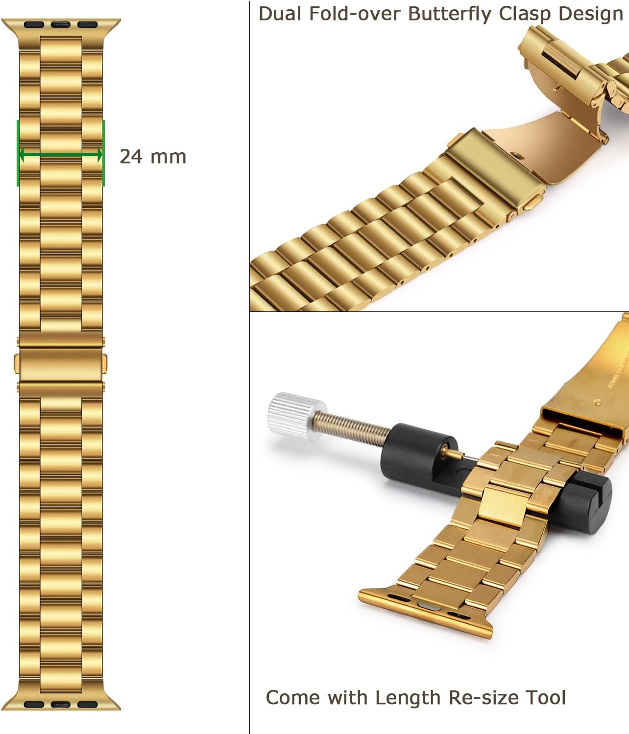 Kompatibel mit Apple Watch Armband Gold