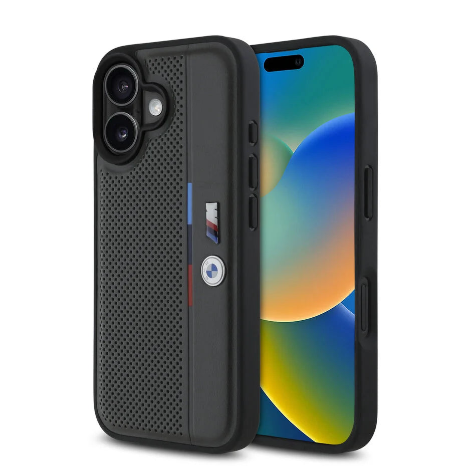 BMW iPhone 16 Back-Cover hul - Tricolor Detail Line - Grau