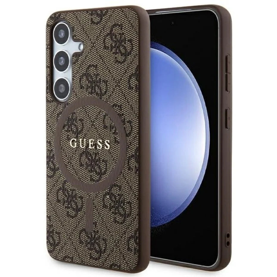 Guess Galaxy S24  - 4G ring classic logo - braun/rosa