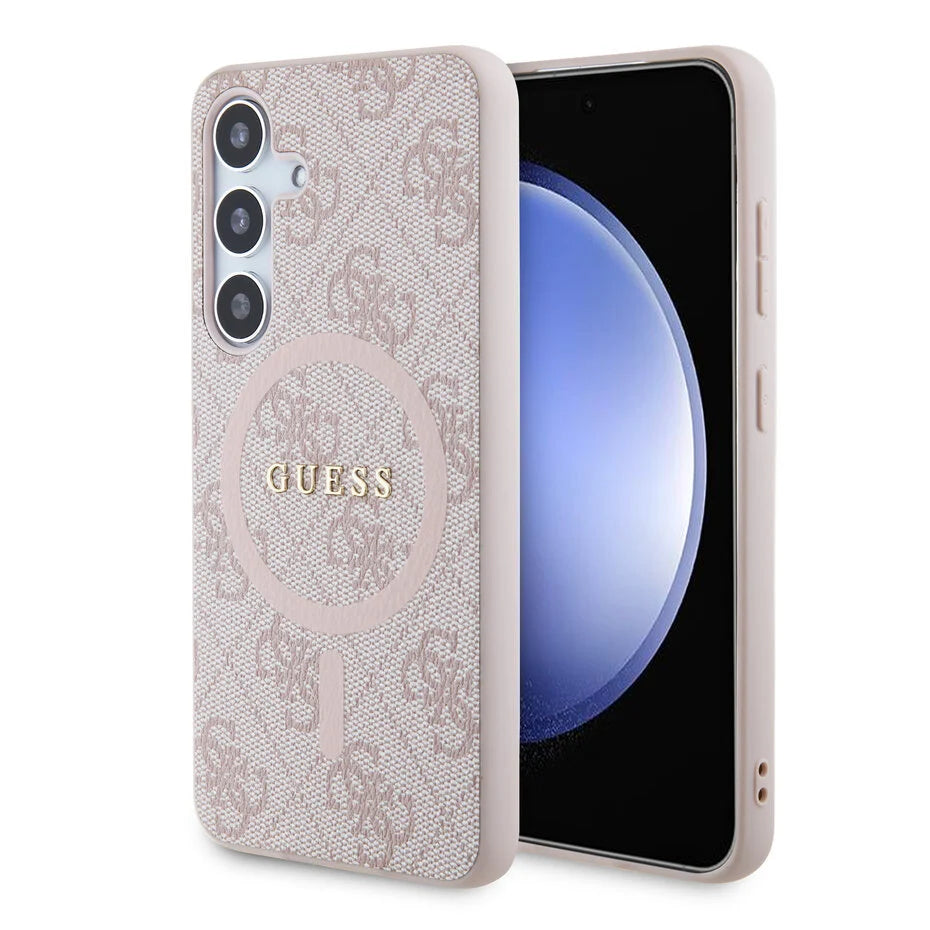 Guess Galaxy S24  - 4G ring classic logo - braun/rosa