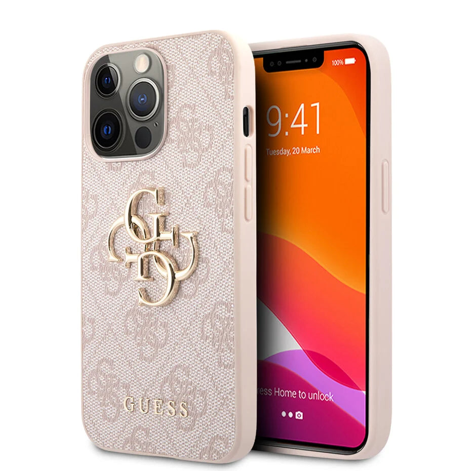 Guess iPhone 13 Pro Max - Gold 4G Logo - Rosa