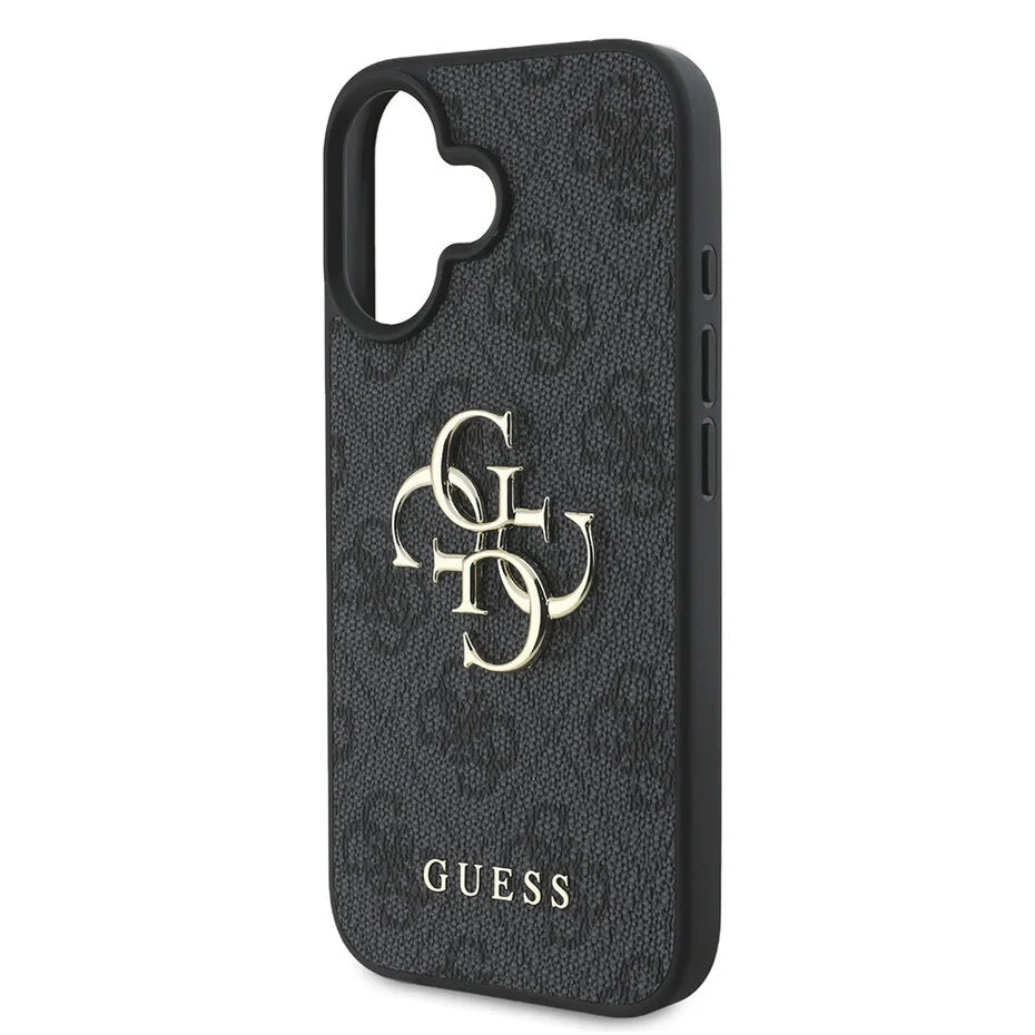 Guess iPhone 16 Hülle - 4G - Big Metal Logo - Schwarz