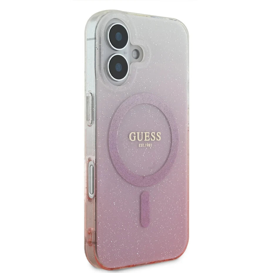 Guess iPhone 16 - Magsafe IML glitter gradient - Rosa