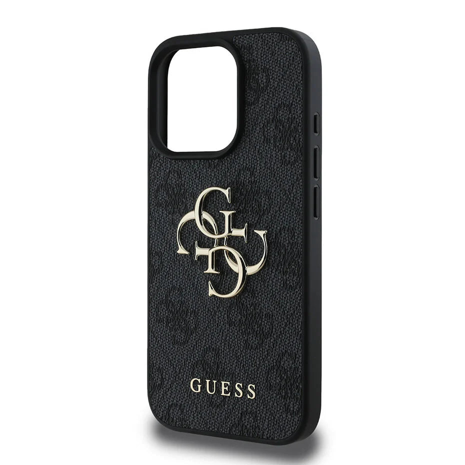 Guess iPhone 15 Pro Max Hülle - 4G - Big Metal Logo - Schwarz