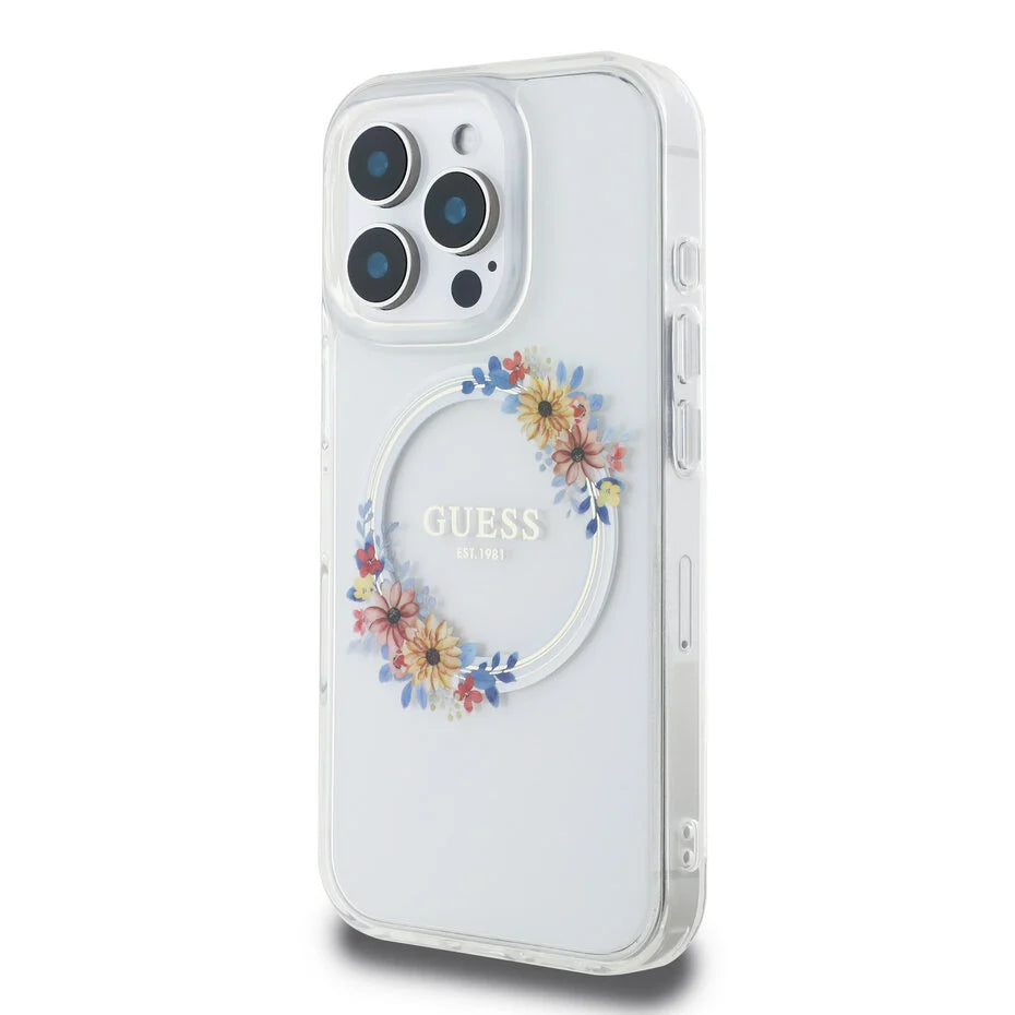 Guess Iphone 16 pro -  flowers wreath - Transparent